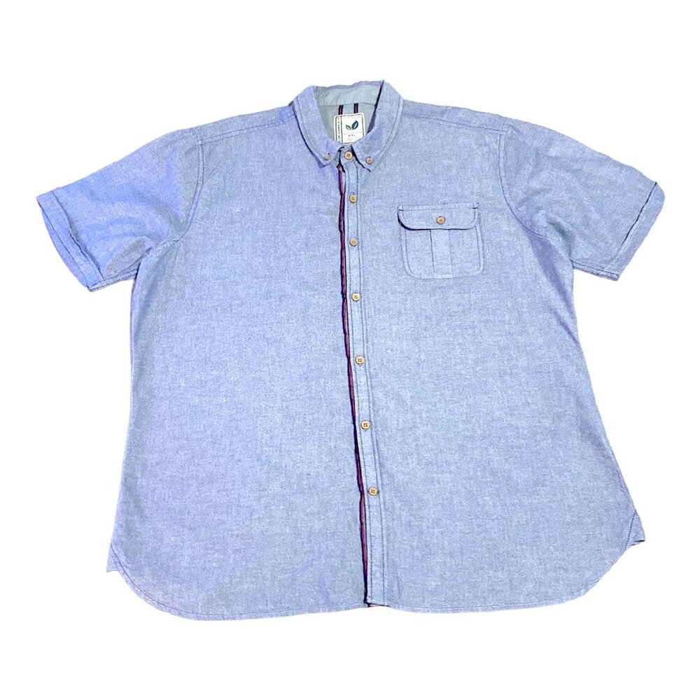 Alexander Julian Shirt Mens XXL 2XL Light Blue Organic Cotton Summer Vacation